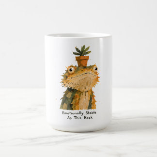 Caneca De Café Arte de Dragão Barbudo Emocionalmente Estável