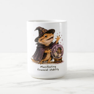 Caneca De Café Arte de Dragão Barbudo Manifestando Estabilidade F