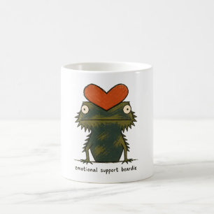 Caneca De Café Arte de Dragão Barbudo Suporte Emocional