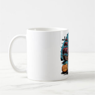Caneca De Café Arte De Dragão De Pirata De Halloween