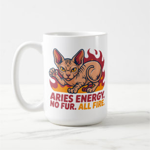 Caneca De Café Arte de Energia do Zodíaco Fogo do Gato Sphynx de