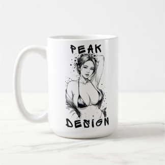 Caneca De Café Arte de Esboço Pin-up Graffiti Ousada da Peak Desi