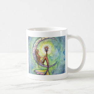 Caneca De Café Arte de Fada Sereia Fantasia por Molly Harrison