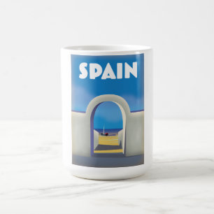 Caneca De Café Arte de férias retrô na Espanha