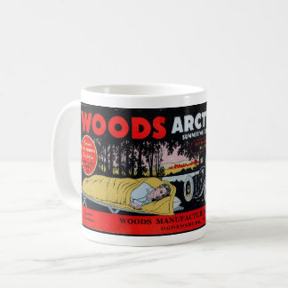CANECA DE CAFÉ ARTE DE FOLHETO 'WOODS ARCTIC JUNIOR' DOS ANOS 192
