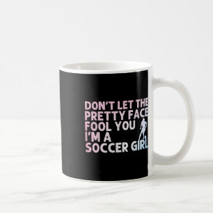 Caneca De Café Arte de Futebol Engraçada Para Meninas Mulheres Am