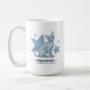 Caneca De Café Arte de Gato Sphynx do Zodíaco de Aquário com Prop