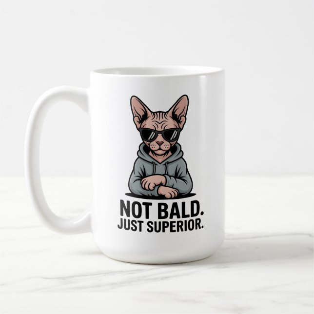 Caneca De Café Arte de Gato Sphynx Superior com Atitude Sarcástic (Esquerda)