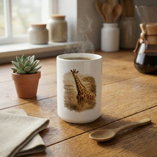 Caneca De Café Arte de Girafa Africana Safari de Vida Selvagem