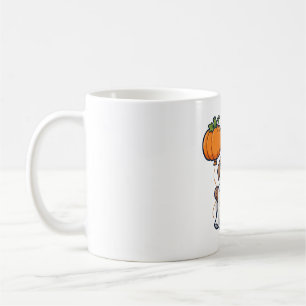 Caneca De Café Arte de Halloween de Balão de Fantasma Cachorrinho