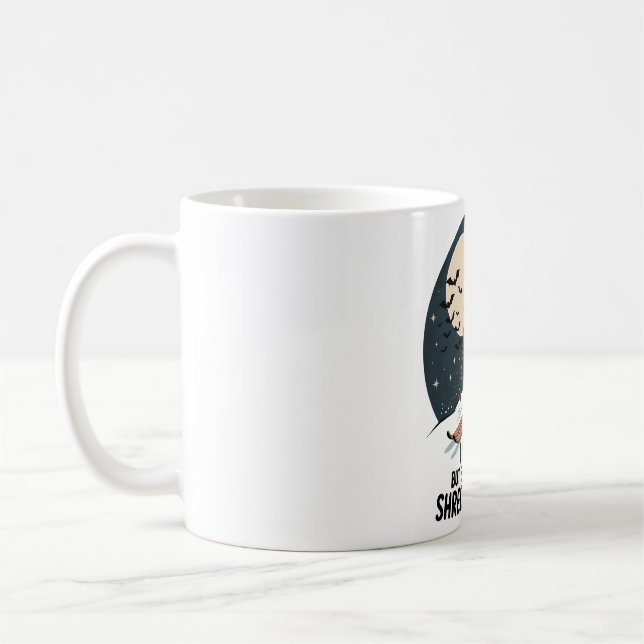 Caneca De Café Arte de Halloween de Bruxa Esquiar Retro (Esquerda)