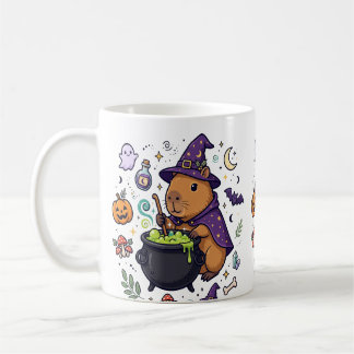 Caneca De Café Arte de Halloween de Caldeirão de Bruxa Capivara