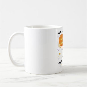 Caneca De Café Arte de Halloween de Fantasma Segurando Balão de A