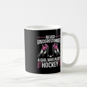 Caneca De Café Arte De Hóquei Divertida Para Meninas Jogadoras De