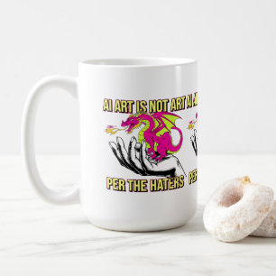 Caneca De Café Arte de IA não é Arte Segundo os Detratores Dragão