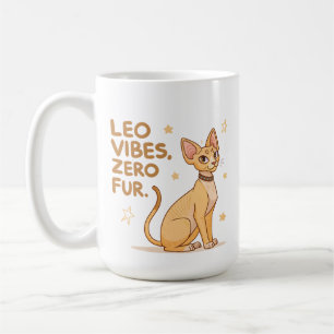 Caneca De Café Arte de Ilustração de Gato Esfinge do Zodíaco de L