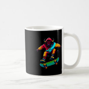 Caneca De Café Arte de Ilustração de Skate Cool Funky Buffalo