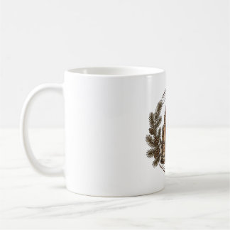 Caneca De Café Arte de Insígnia Vintage de Binóculos de Observaçã