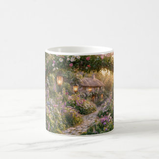 Caneca De Café Arte de Jardim da Cabana de Flor Encantada