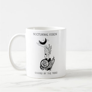 Caneca De Café Arte de Linha Astrologia de Peixes Vintage