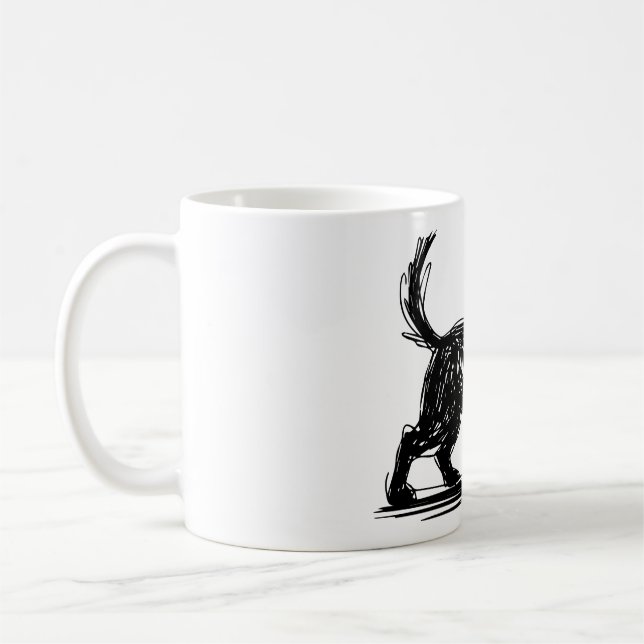 Caneca De Café Arte de linha de cachorro abstrato Mod de rabisco  (Esquerda)
