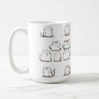 Caneca De Café Arte De Linha De Gato Minimalista - Elegante Desen