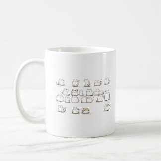 Caneca De Café Arte De Linha De Gato Minimalista - Elegante Desen