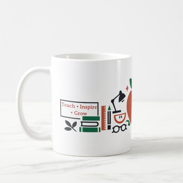 Caneca De Café Arte de Maçã Personalizada Moderna Escandinava-Chi (Esquerda)