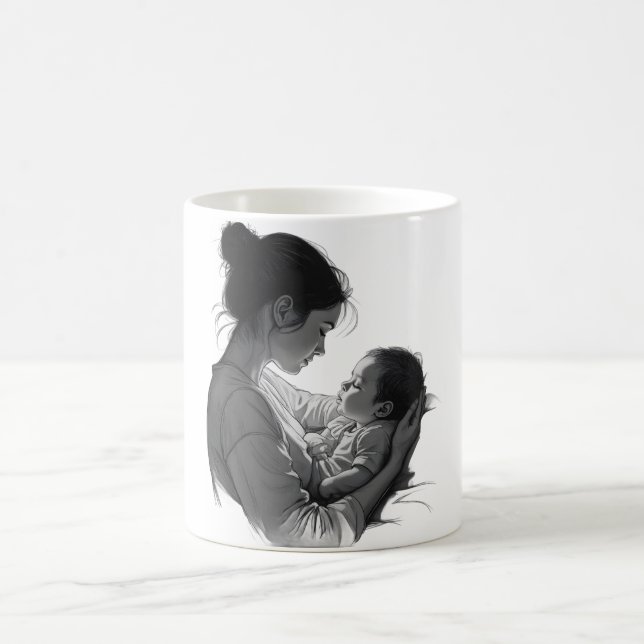 Caneca De Café Arte de mãe e bebê (Centro)