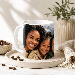 Caneca De Café Arte de Memória Personalizada de Foto da Família e