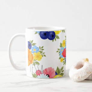Caneca De Café Arte de Mistura de Frutas de Verão Limão e Morango