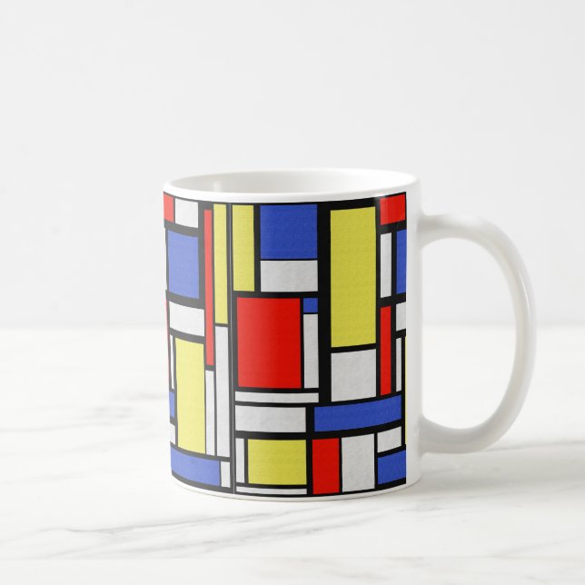 Caneca De Café Arte de Mondrian (Direita)