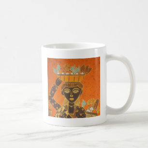 Caneca De Café Arte de Mulher Africana Carregando Cesto