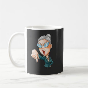 Caneca De Café Arte de Mulher Zangada Expressiva