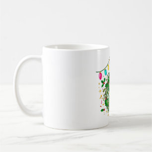 Caneca De Café Arte de Natal de Bola de Discoteca de Visco