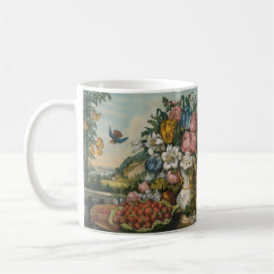 Caneca De Café Arte de Natureza-Morta Floral e Frutífera Vitorian