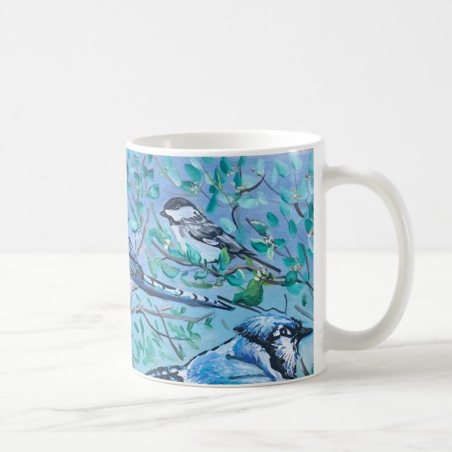 Caneca De Café Arte de observação de pássaros fofa (Direita)