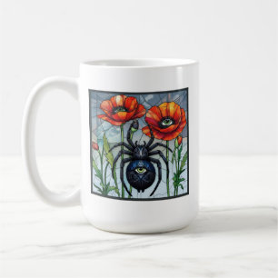 Caneca De Café Arte de Olho de Papoulas de Vidro Colorido Aranha