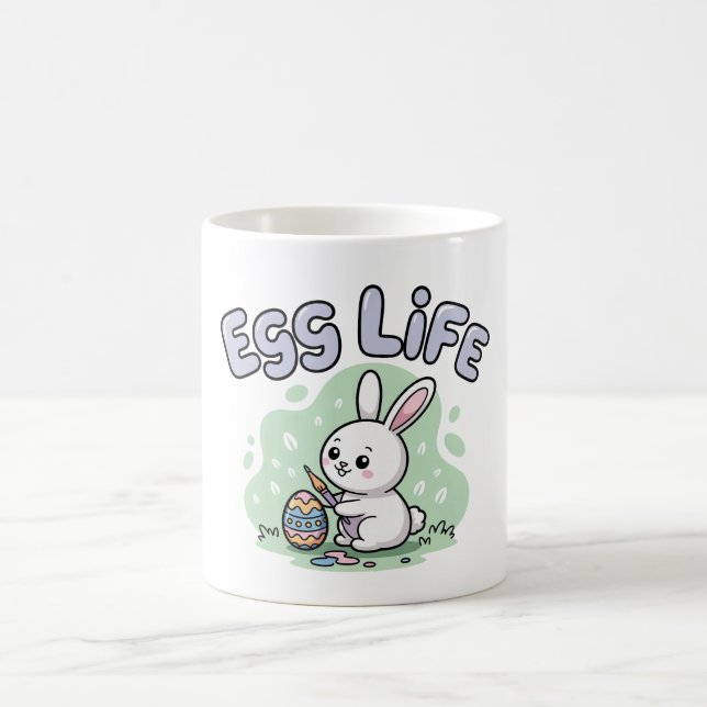 Caneca De Café Arte de Ovo de Páscoa Fofa do Coelho (Centro)