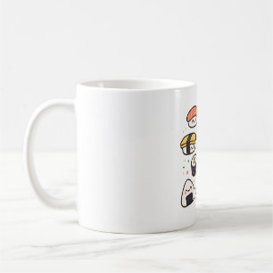 Caneca De Café Arte de Padrão de Comida Kawaii Sushi