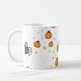 Caneca De Café Arte de Padrão de Halloween de Teia de Aranha Kawa