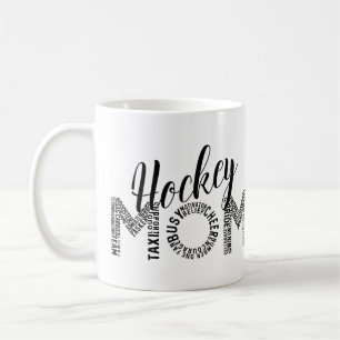 Caneca De Café Arte de Palavra da Mãe de Hóquei