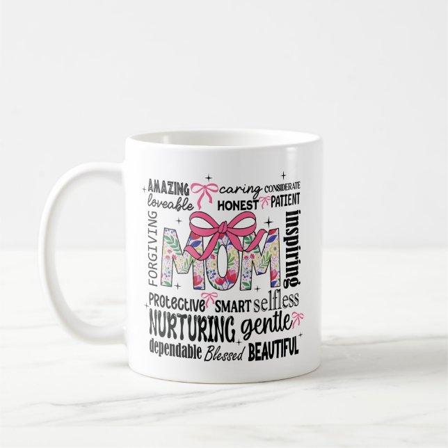 Caneca De Café Arte de Palavra dia de as mães (Esquerda)