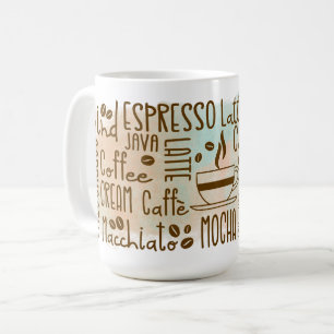Caneca De Café Arte de Palavras Amante de Café
