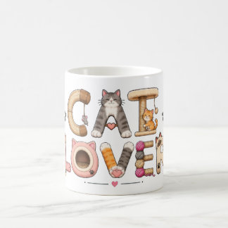 Caneca De Café Arte de Palavras Amante de Gatos