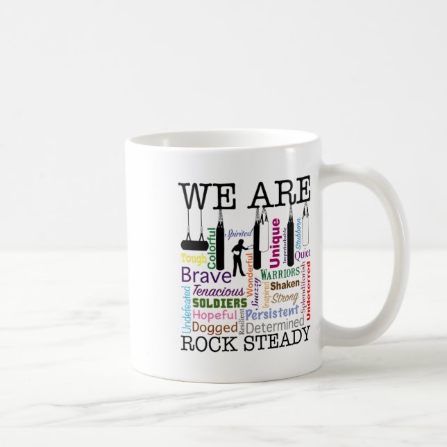 Caneca De Café Arte de Palavras Boxe Feminino Rock Steady (Direita)