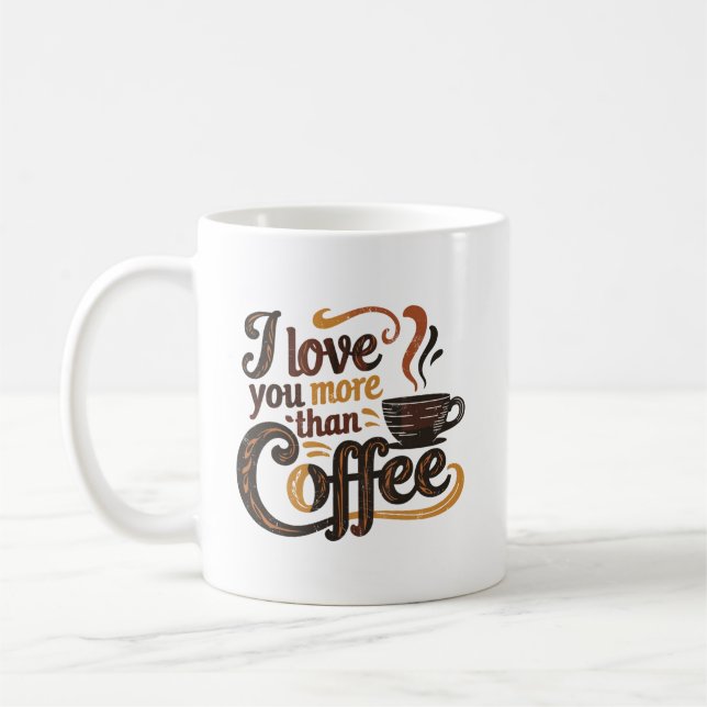 Caneca De Café Arte de palavras de amor de café fofo (Esquerda)