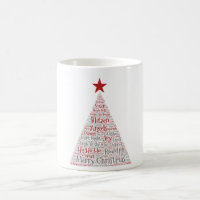 Arte de Palavras em Árvore de Natal com Estrela Ve