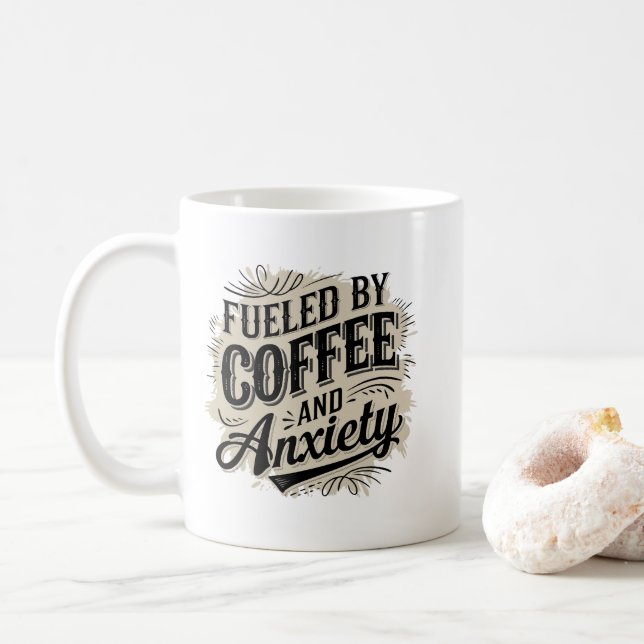Caneca De Café Arte de palavras engraçadas de café sarcasmo (Com Donut)