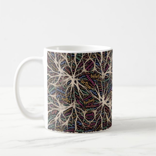 Caneca De Café Arte de Palavras Inspiradora de Experiência Humana (Esquerda)